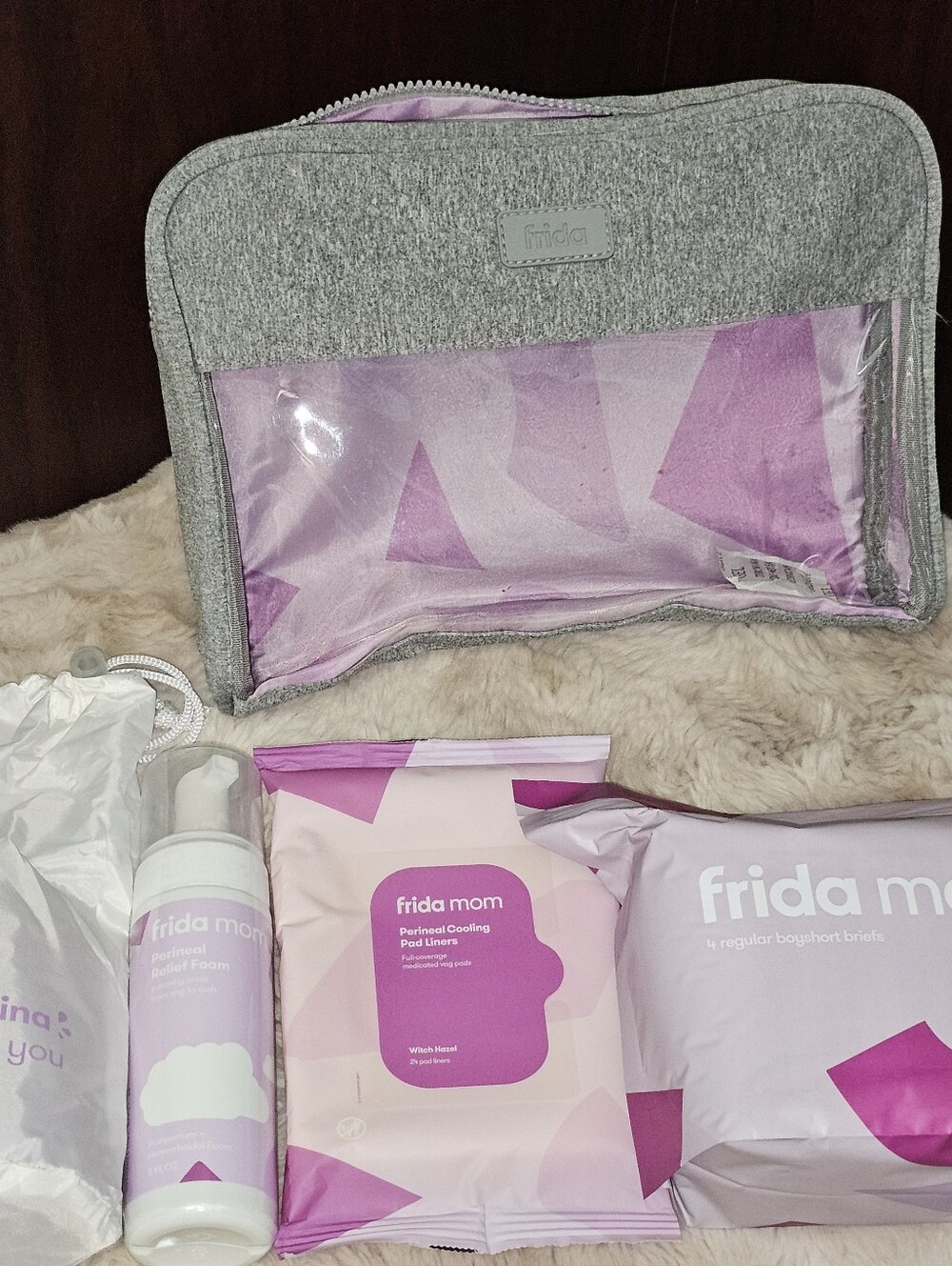 Frida Mom Gray Boyshort Briefs, Pad Liners, Perenial Foam, & Peri Bottle Lot
